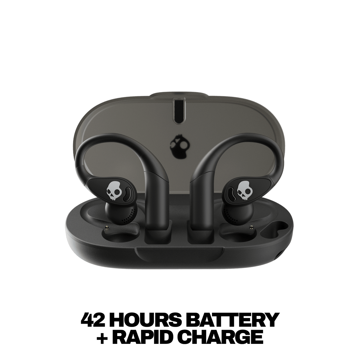 Skullcandy Push 540 Open wireless open-ear headphones with long-lasting battery and compact charging case for all-day performance | True Black